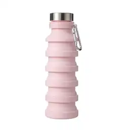 Miniso Termo de Silicona Plegable Rosa 550 mL