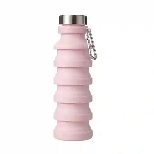 Miniso Termo de Silicona Plegable Rosa 550 mL