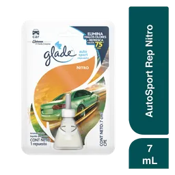 Glade ambientador carro líquido nitro 1 repuesto, 7ml