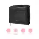 Cartera Para Mujer Con Textura Granulada Negro Serie Miniso