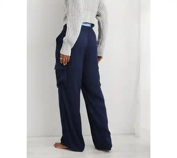 Pantalón Aerie Azul Talla SM Regular American Eagle