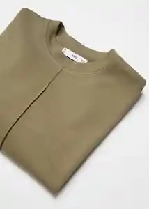 Buzo Sudadera Pique Khaki Talla S Mujer Mango