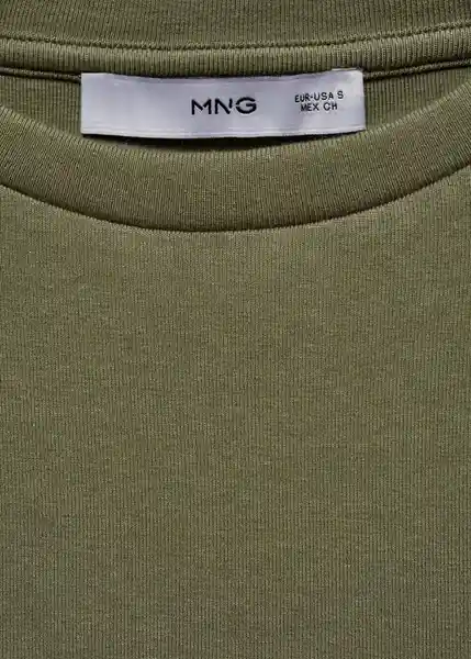 Camiseta Basi-L Khaki Talla L Mujer Mango