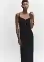 Vestido Lucia Negro Talla L Mujer Mango