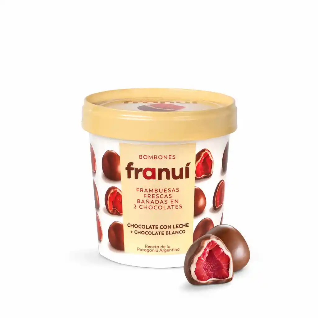 Franuí Bombón de Frambuesa Bañada en Chocolate de Leche