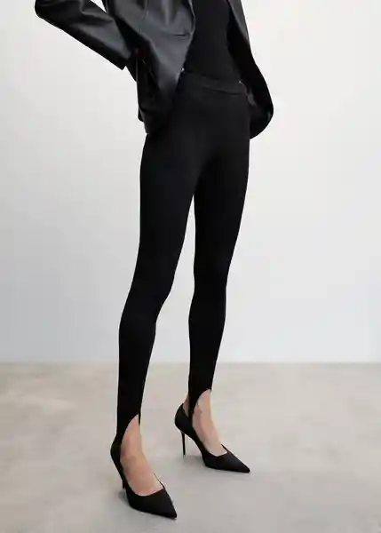 Pantalón Legging Alamar Negro Talla 24 Mujer Mango