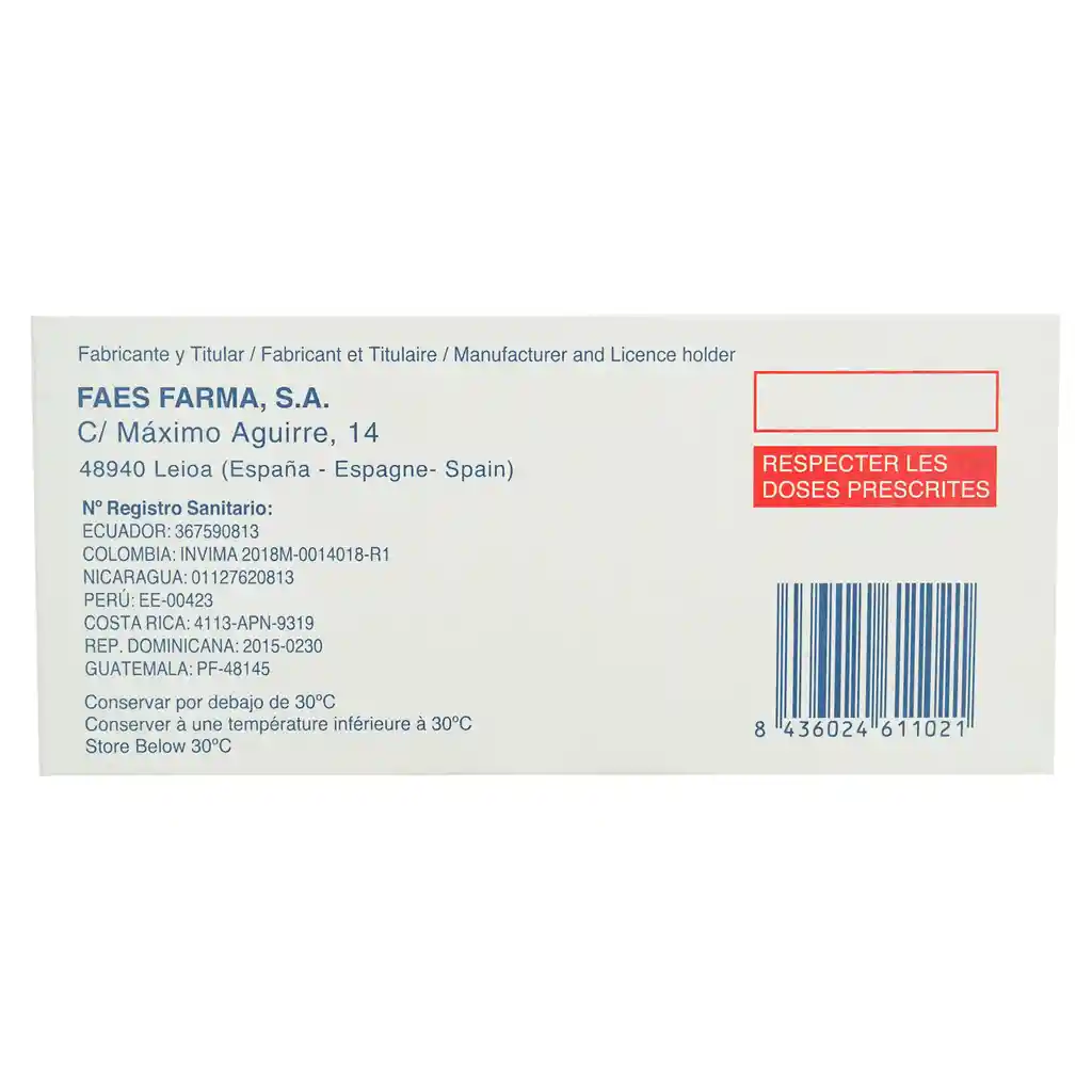 Defal Faes Farma 30 Mg 10 Comprimidos A M 36717