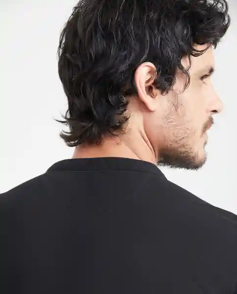 Camiseta Polo Neru Neck Masculino Negro Sombrio L Chevignon