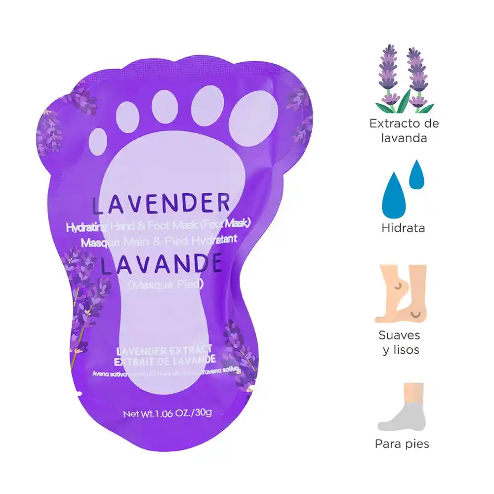 Mascarilla Hidratante Para Pies de Lavanda Miniso