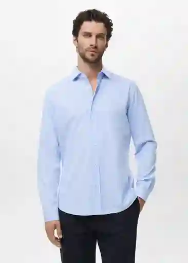 Camisa Playr Celeste Talla M Hombre Mango