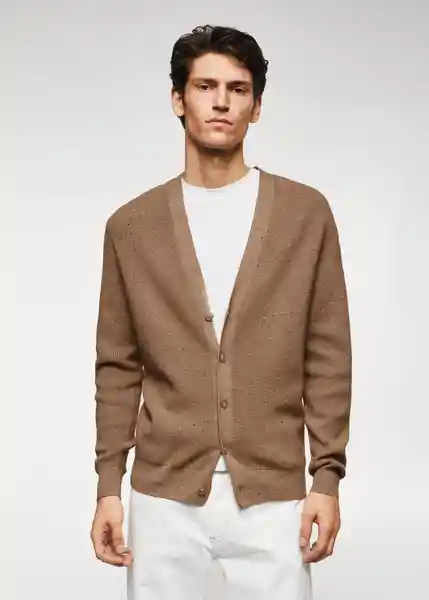 Saco Cardigan Nizac Camel Talla L Hombre Mango