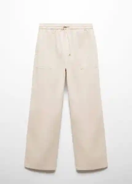 Pantalón Suki Off-White Talla L Mujer Mango