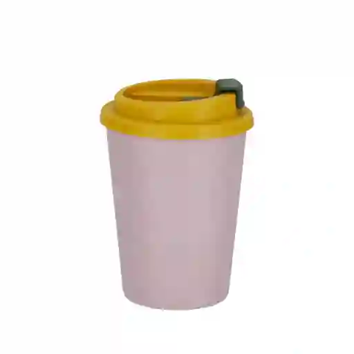 Vaso Con Tapa Fibra Rosado Diseño 0001