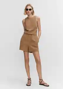 Short Bosco-h Caramelo Talla M Mujer Mango