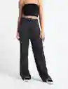 Pantalón Villa Mujer Negro Puro Ultraoscuro Talla 6 Naf Naf