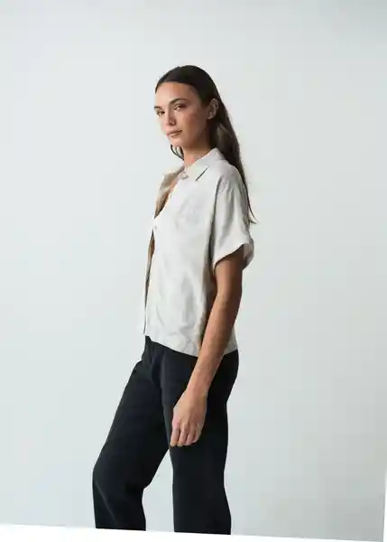 Camisa Vani Mujer Crudo Ballueca Claro T M 512G375 Naf Naf