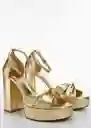 Sandalias Verti Oro Talla 38 Mujer Mango