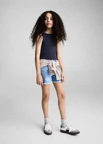 Top Rib Navy Talla 10 Niñas Mango