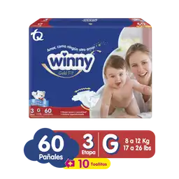 Winny Gold Fit Pañal Desechable Etapa 3 + Toallitas Húmedas