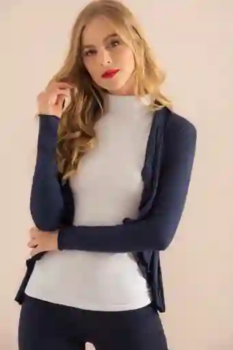 Cárdigan Manga Larga Color Azul Oscuro Talla M Ragged