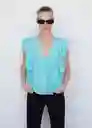Blusa Sandro Azul Talla S Mujer Mango
