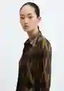 Camisa Rombi Negro Talla S Mujer Mango
