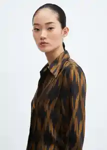 Camisa Rombi Negro Talla S Mujer Mango