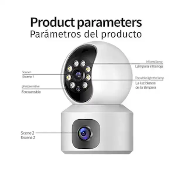 Nexht Cámara Seguridad Inalámbrica Para Interiores Doble Lente