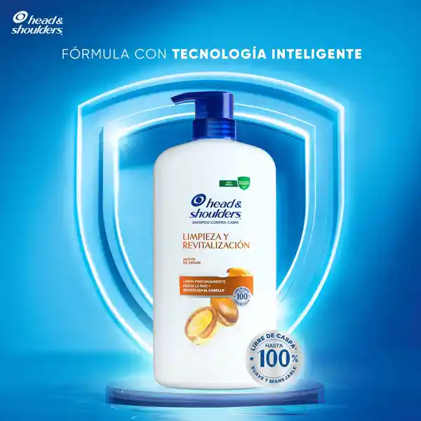 Shampoo Head Shoulders Limpieza y Revitalizacion Aceite de Argan Control Caspa Champu Head and Shoulders 1000 ml