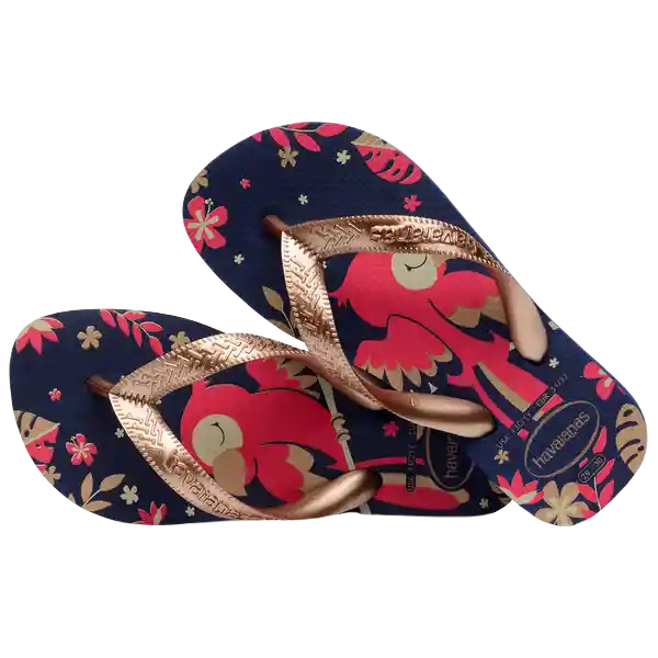 Sandalias Kids Top Pets Marino/Oro Rosa T. 30 4146823 Havaianas