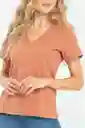 Camiseta Escote V Color Blush Talla M Ragged