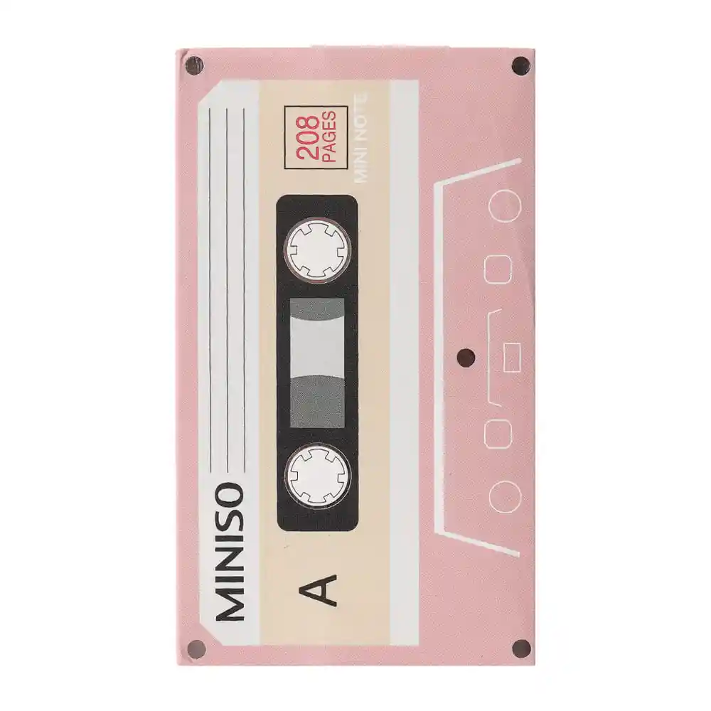 Miniso Libreta Con Diseño de Cassette 104 Hojas Rosa