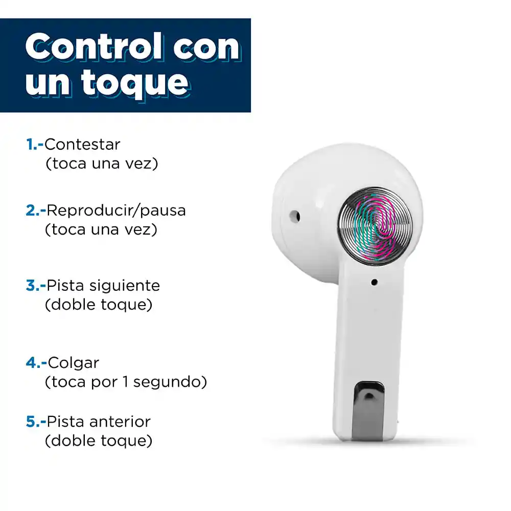 Audionos Half in Ear Tws Blanco Modelo 118 Miniso