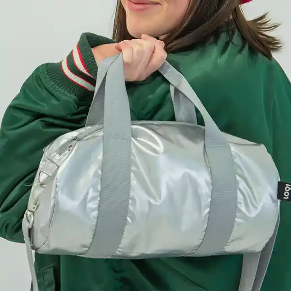 Loqi Bolsa Duffel Mediano Ligero Gris Metalizado