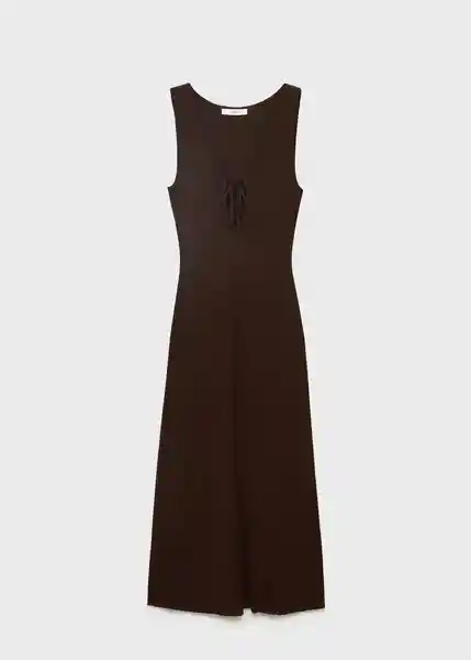 Vestido Forat Chocolate Talla S Mujer Mango