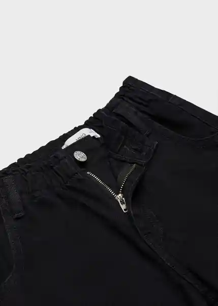 Jean Paperbag Tejano Niñas Negro Talla 12 Mango