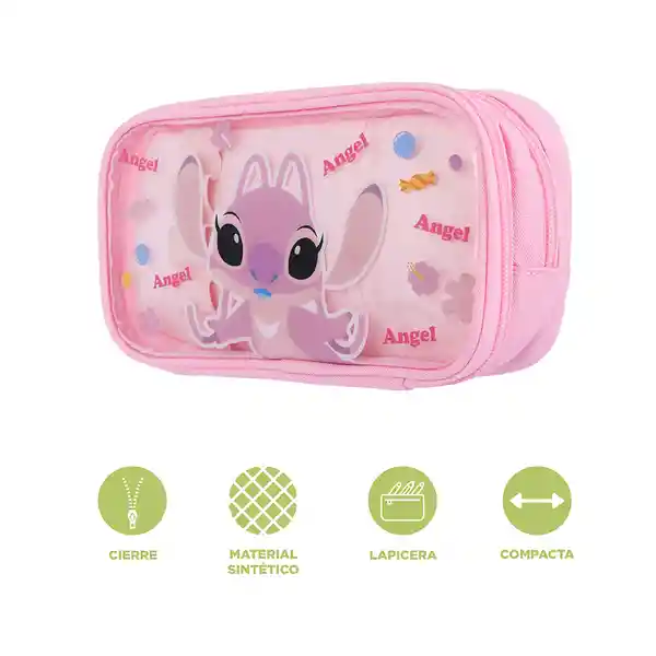 Cartuchera de Doble Capa Lilo & Stitch Disney Ángel Serie Miniso