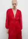 Vestido Villalon Rojo Valentino Talla XL Mujer Mango