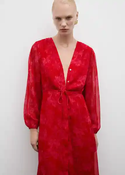 Vestido Villalon Rojo Valentino Talla XL Mujer Mango