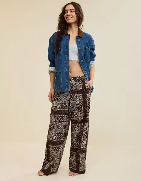 Pijama Aerie Morado Talla Small 1802297 American Eagle