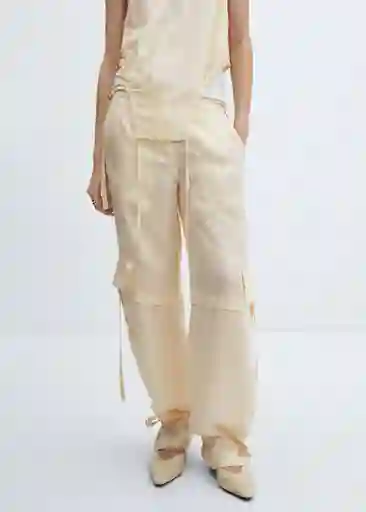 Pantalón Cargo Crudo Talla M Mujer Mango