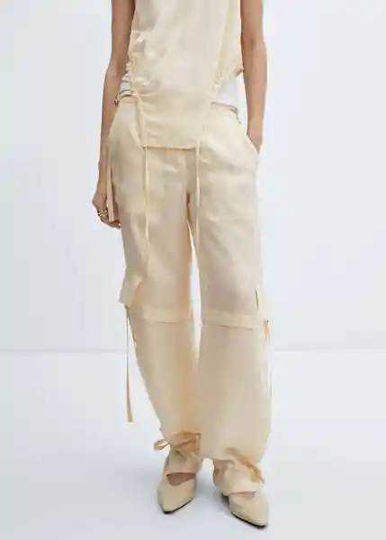 Pantalón Cargo Crudo Talla M Mujer Mango