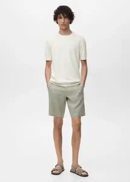 Camiseta Tricot Arraona Off White Talla L Hombre Mango