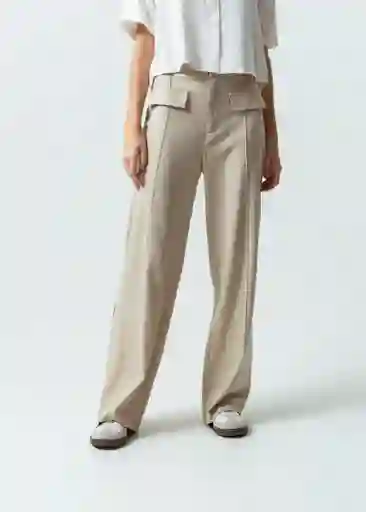 Pantalón Mujer Beige Humus Medio 12 531G370 Naf Naf