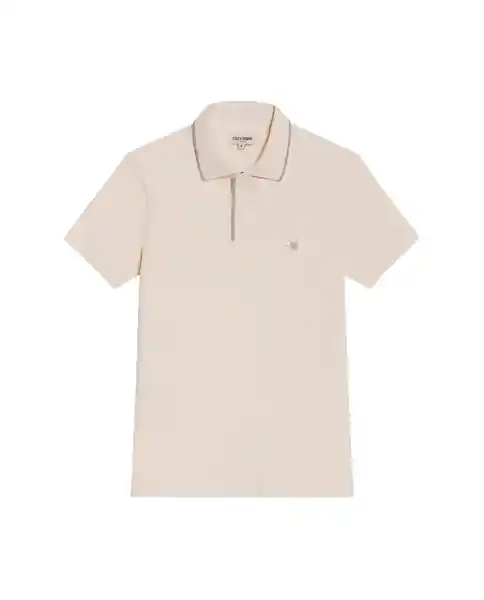 Camiseta Polo Contrast Zip Knob Crudo Cisne Claro T L Chevignon