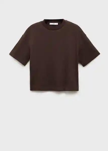 Camiseta Pico Marrón Talla L Mujer Mango
