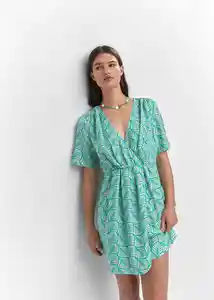 Vestido Flora Turquesa Talla 18 Mujer Mango