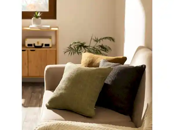 Funda de Cojín Con Textura Verde Oliva 45 x 45 Casaideas