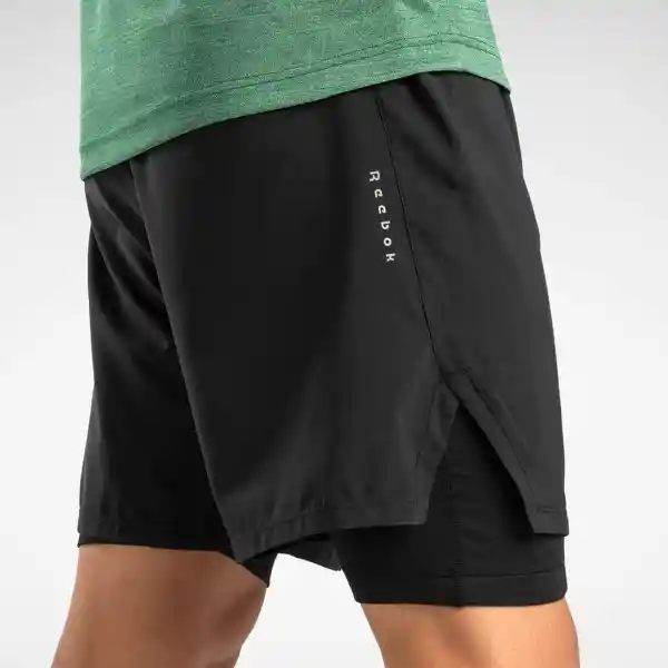 Reebok Short Running 2-1 Hombre Negro Talla XL