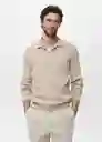 Camiseta Polo Antiguas Beige Talla S Hombre Mango